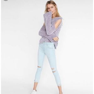 NWT express chenille cold shoulder sweater